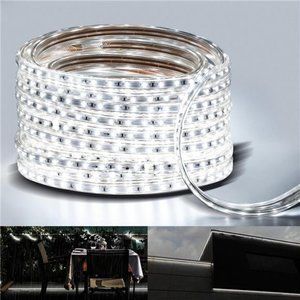 50ft LED Light Strip kit,Waterproof, 6000K Daylight White,110V 2 Wire, Flexible